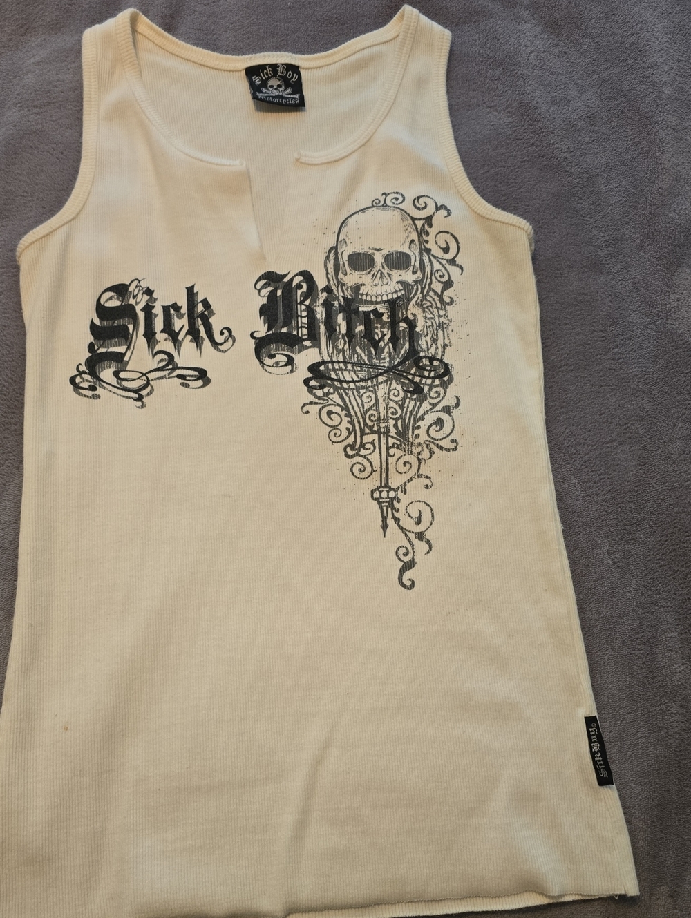 Sick Boy Choppers Graphic Tank Top with Skull Print